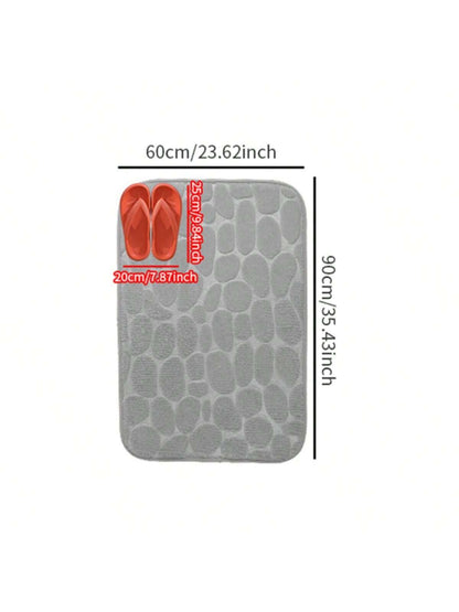 حصيرة أرضية مخملية بنمط الصخور الرمادية لامعة