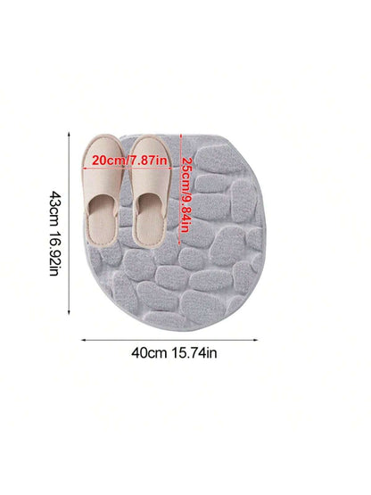 حصيرة أرضية مخملية بنمط الصخور الرمادية لامعة