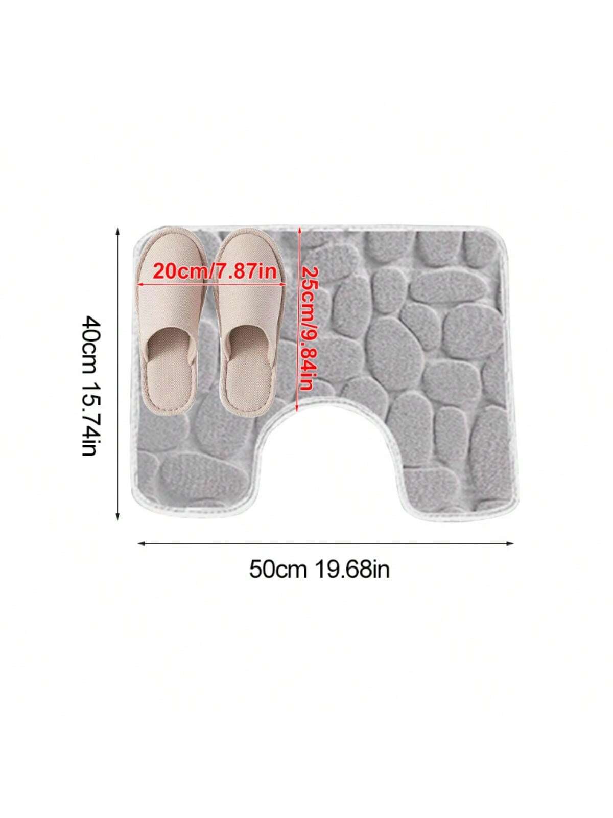 حصيرة أرضية مخملية بنمط الصخور الرمادية لامعة