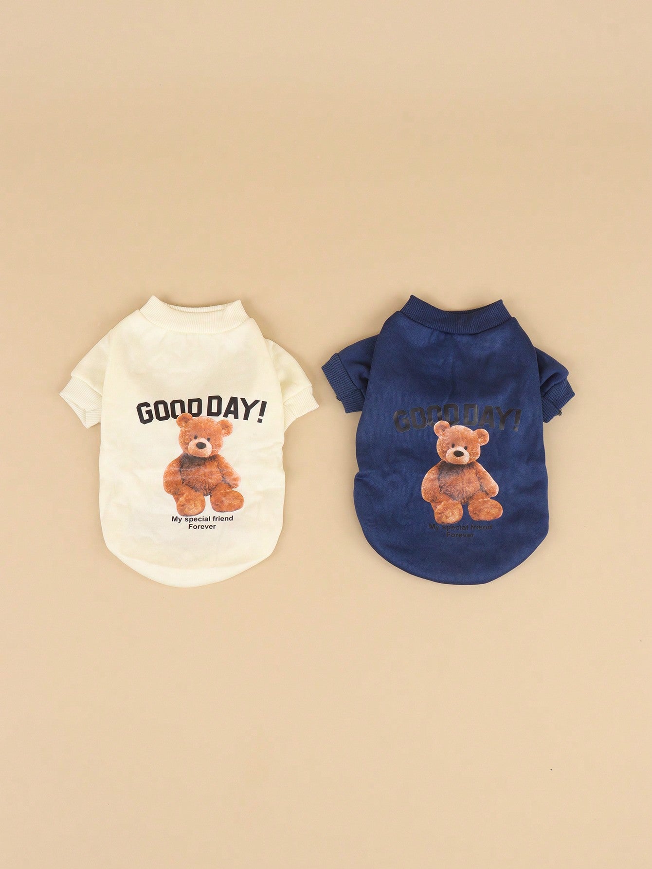 سترة رقبة دائرية رائعة بطبعة دب للخريف/الشتاء للكلاب والقطط الصغيرة