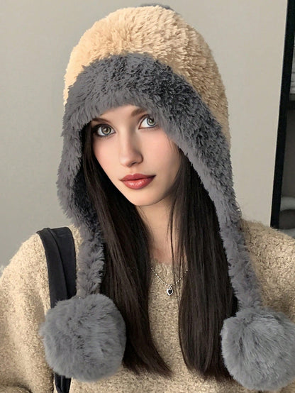 قبعة محبوكة دافئة للنساء في الخريف والشتاء، بطانة حرارية سميكة، مقاومة للرياح