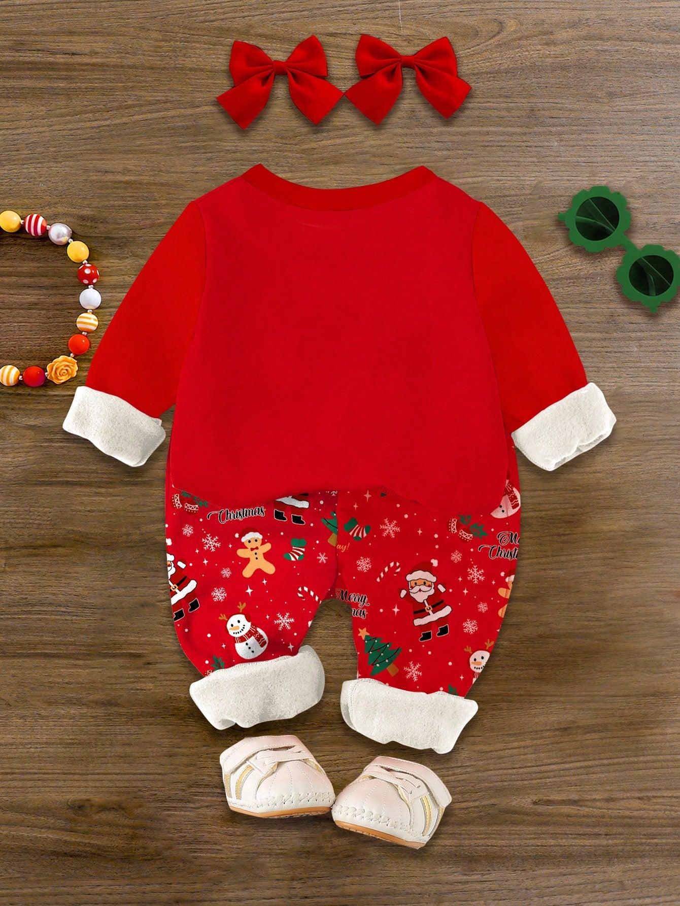 طقم سترة متصلة عادية للفتيات في عيد الميلاد