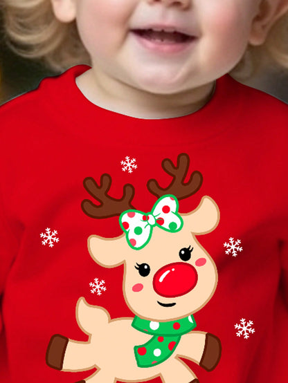 طقم سترة متصلة عادية للفتيات في عيد الميلاد