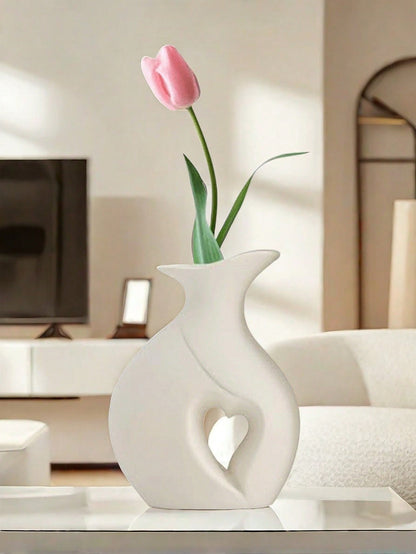 مجموعة قوارير من السيراميك الأبيض 2 قطعة لديكور