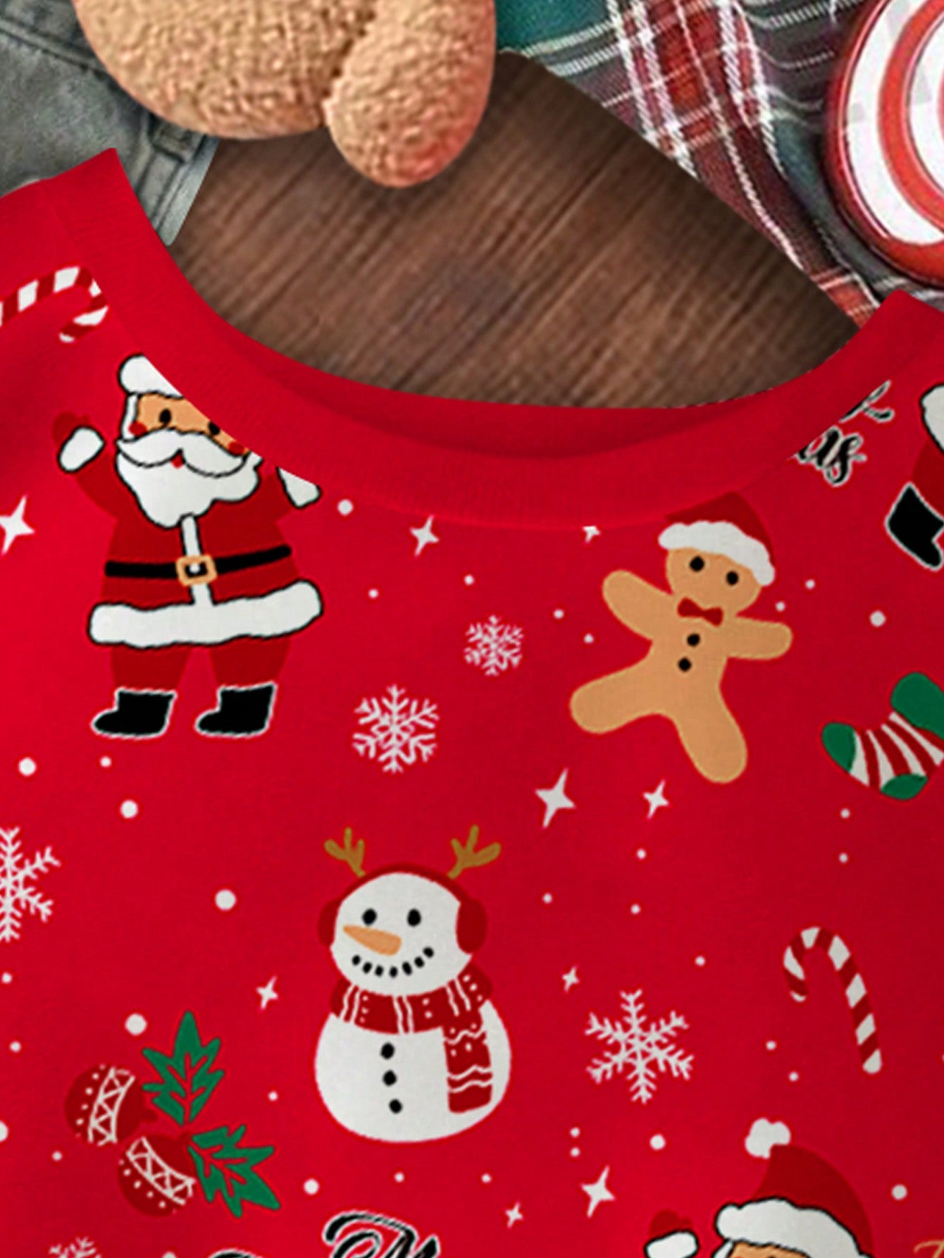 بلوزة كاجوال للبنات المراهقات مزينة برسوم كرتونية لسانتا كلوز