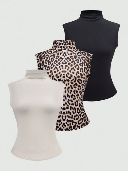 ملابس علوية ملابس علوية رياضية أنيقة بلا أكمام ذات رقبة عالية