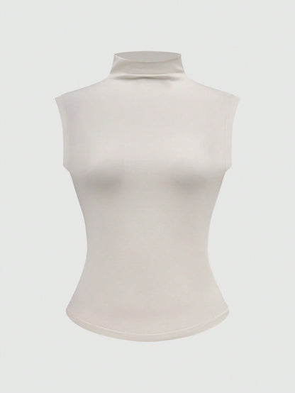 ملابس علوية ملابس علوية رياضية أنيقة بلا أكمام ذات رقبة عالية