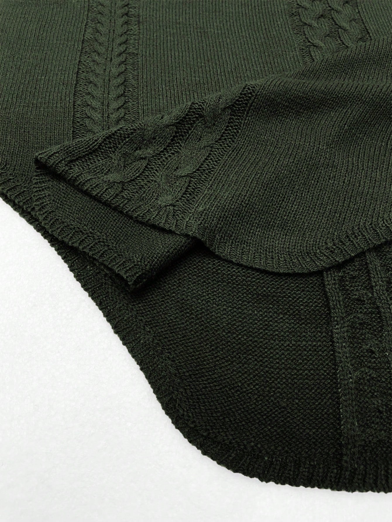 بونشو منقوش بضفائر، كم وطيد نمط خفاش، شتوي