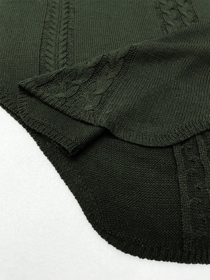 بونشو منقوش بضفائر، كم وطيد نمط خفاش، شتوي