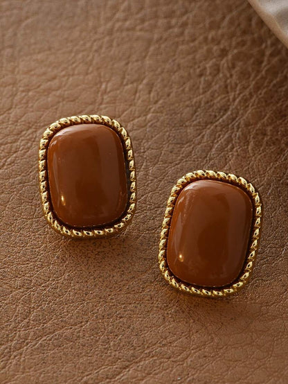 طقم أقراط مزينة بأزهار ذات تصميم مميز على شكل قلب وخرز اللؤلؤ الاصطناعي بطراز قديم بسيط