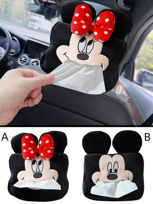 غطاء علبة مناديل قماشي كرتوني جميل للسيارة