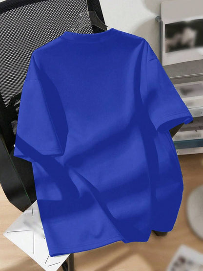 تي شيرت كاجوال بأكمام قصيرة لطباعة الحرف للمراهق