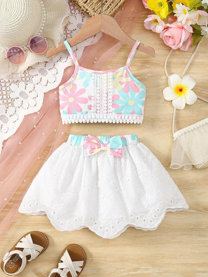 طقم بنطلون ولباس علوي قصيرة للبنات