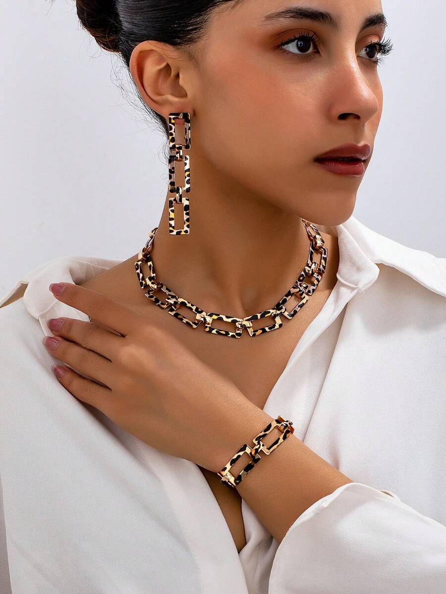 مجموعة مكونة من 1 قلادة نمر طراز عصري