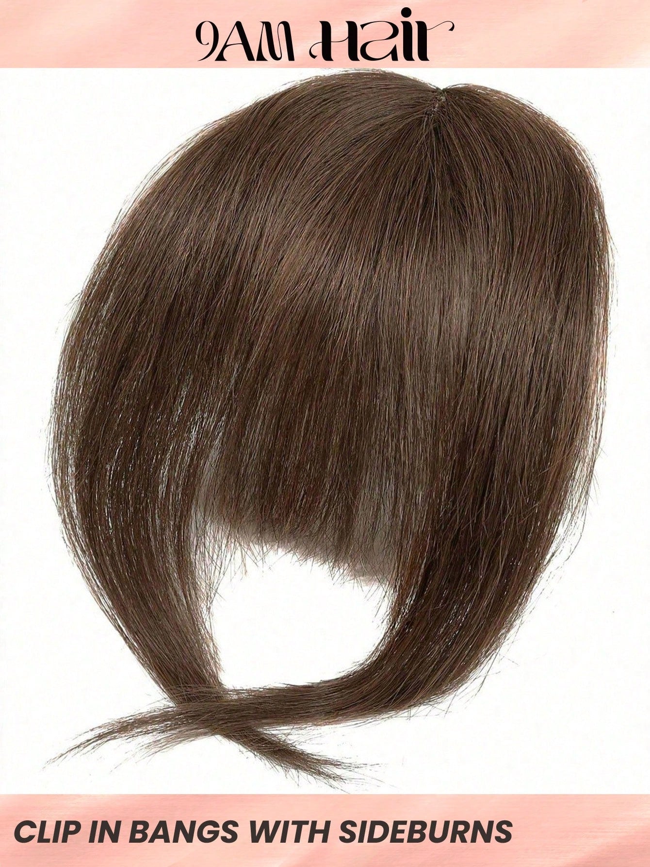 شعر بني فرنسي قصير مع لحيتين جانبيتين، إكسسوارات شعر متصلة سهلة للمبتدئين