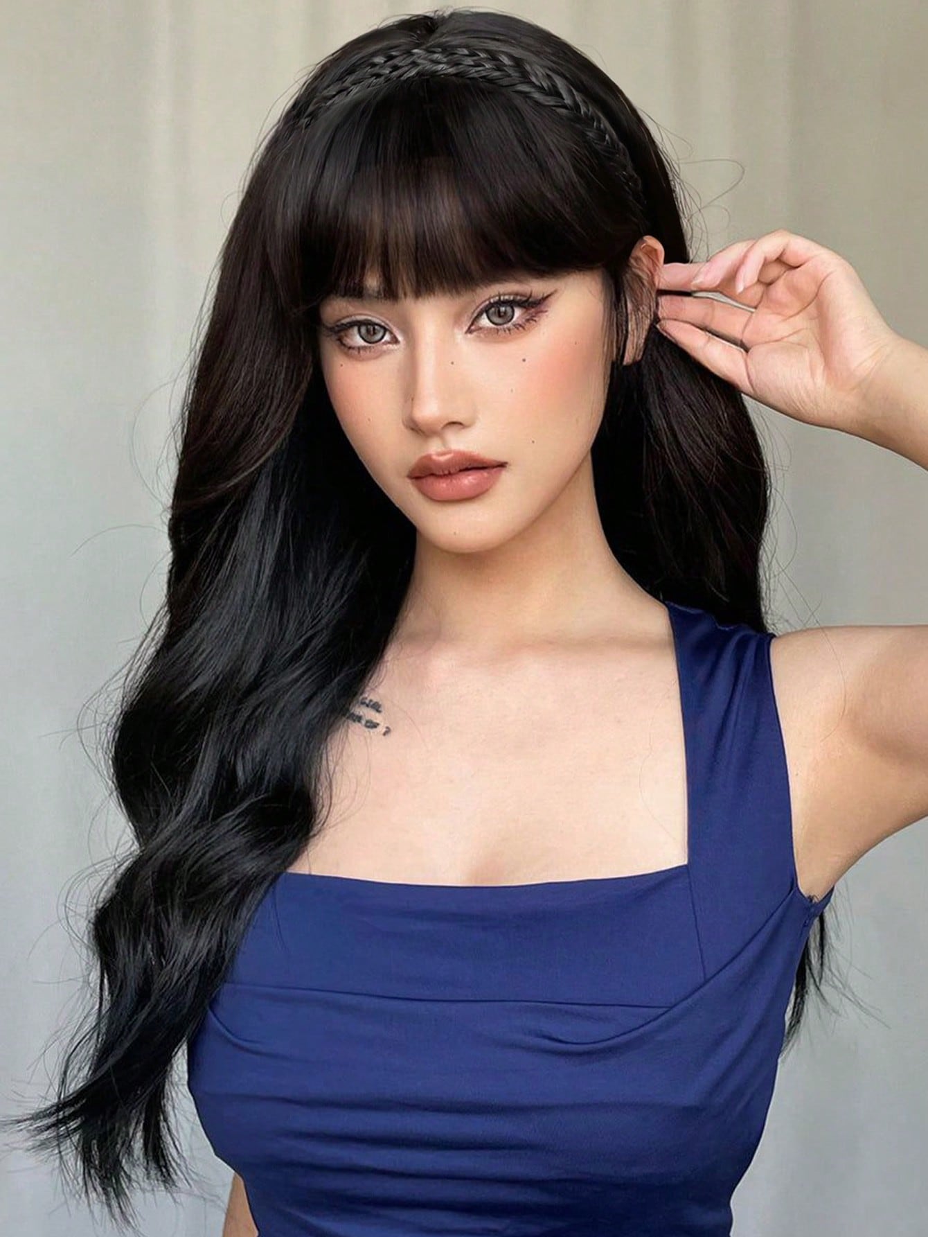 قطعة شحرة لتمديد الشعر البشري باللون الطبيعي، قطعة شعر مقصوصة للرأس تثبيت الشحرة للنساء والفتيات