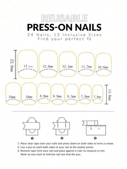 مجموعة الأظافر المربعة القصيرة المصممة على شكل قلب باللون الداكن