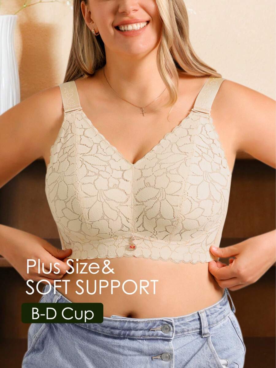 بيكيني نسائي رومانسي من الدانتيل الفرنسي بحجم كبير