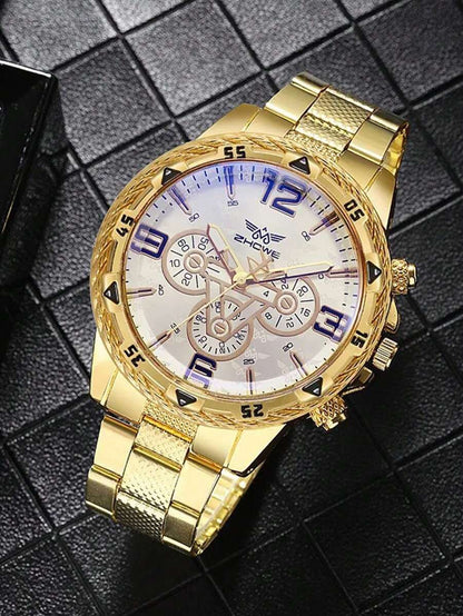 طقم مكون من قطعتين من ساعات الكوارتز للرجال