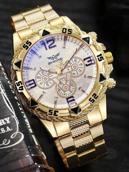 طقم مكون من قطعتين من ساعات الكوارتز للرجال