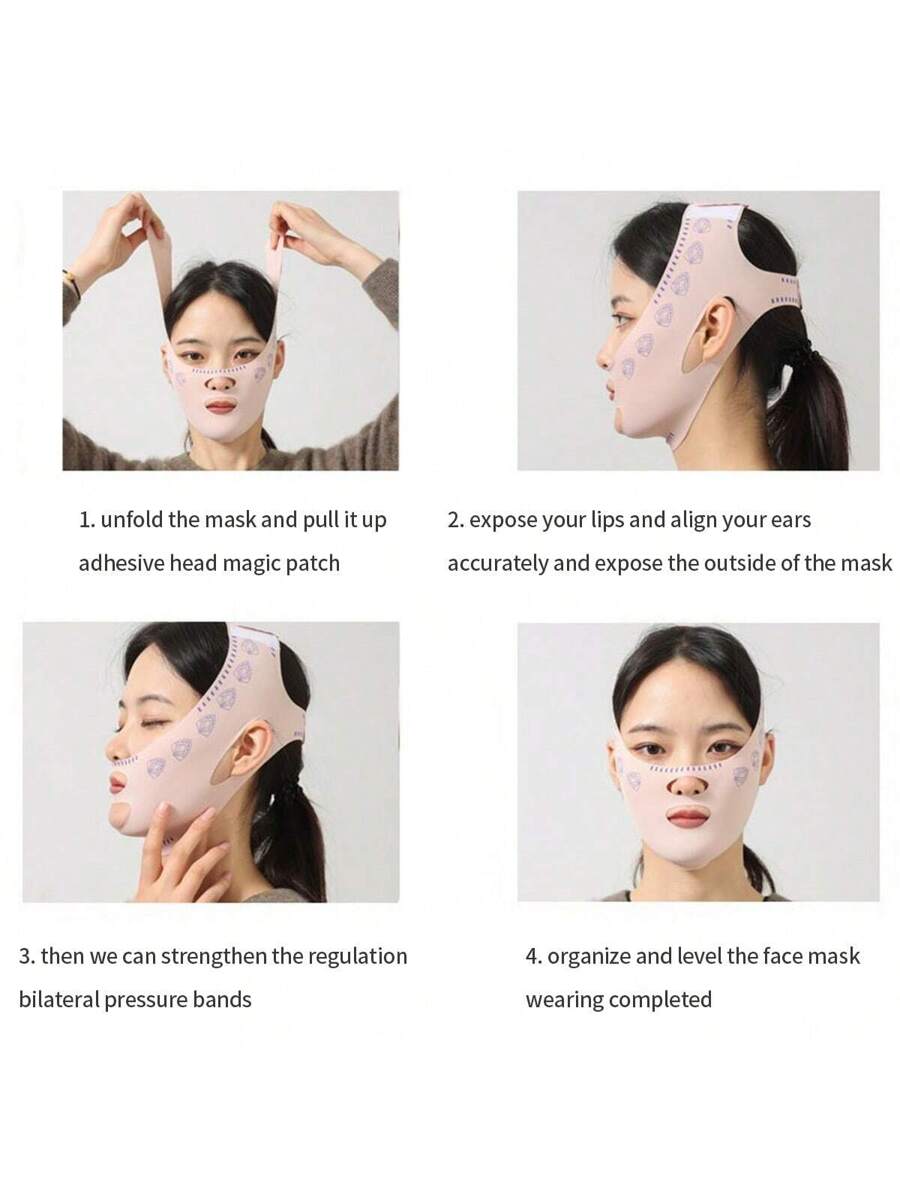 قناع تنحيف الوجه  رفع الوجه القابل لإعادة الاستخدام للنوم، التمارين الرياضية واليوجا