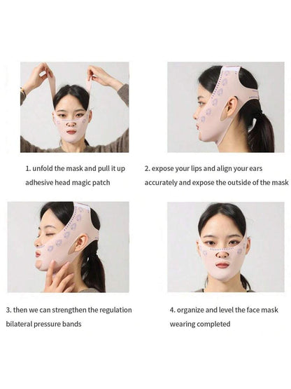 قناع تنحيف الوجه  رفع الوجه القابل لإعادة الاستخدام للنوم، التمارين الرياضية واليوجا