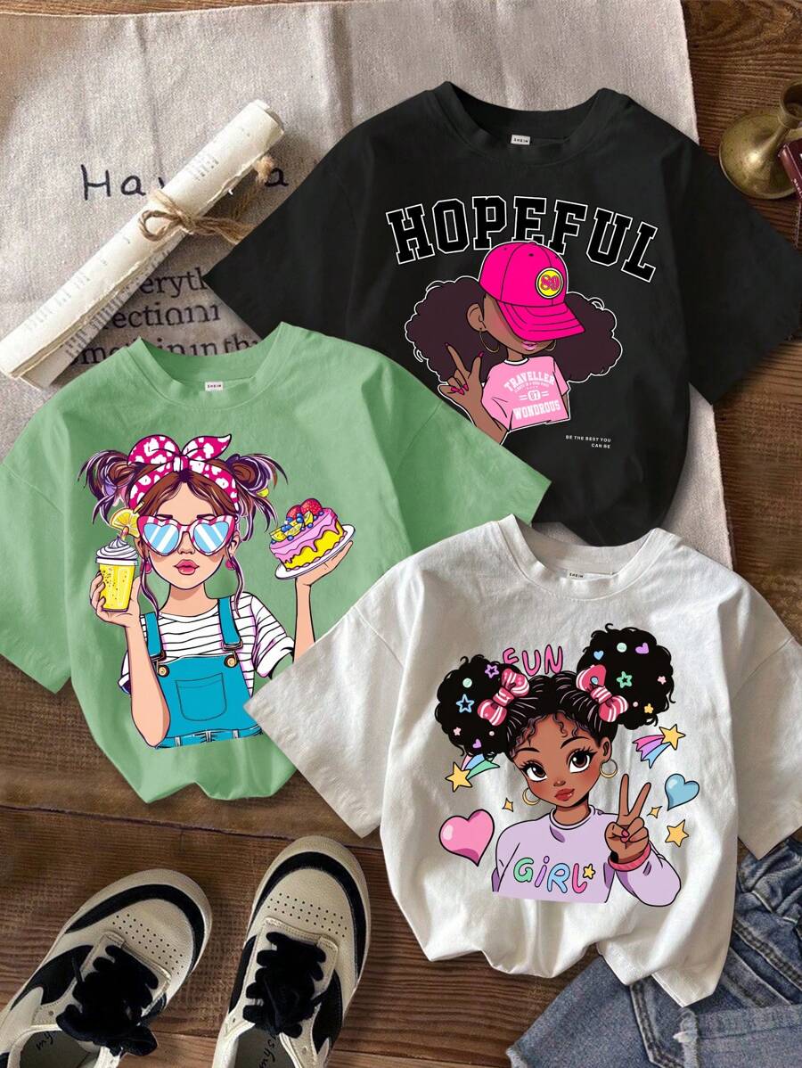 سترة قطنية كاجوال محبوكة برسومات كرتونية للبنات التوين، متعددة الأحزمة مناسبة للصيف