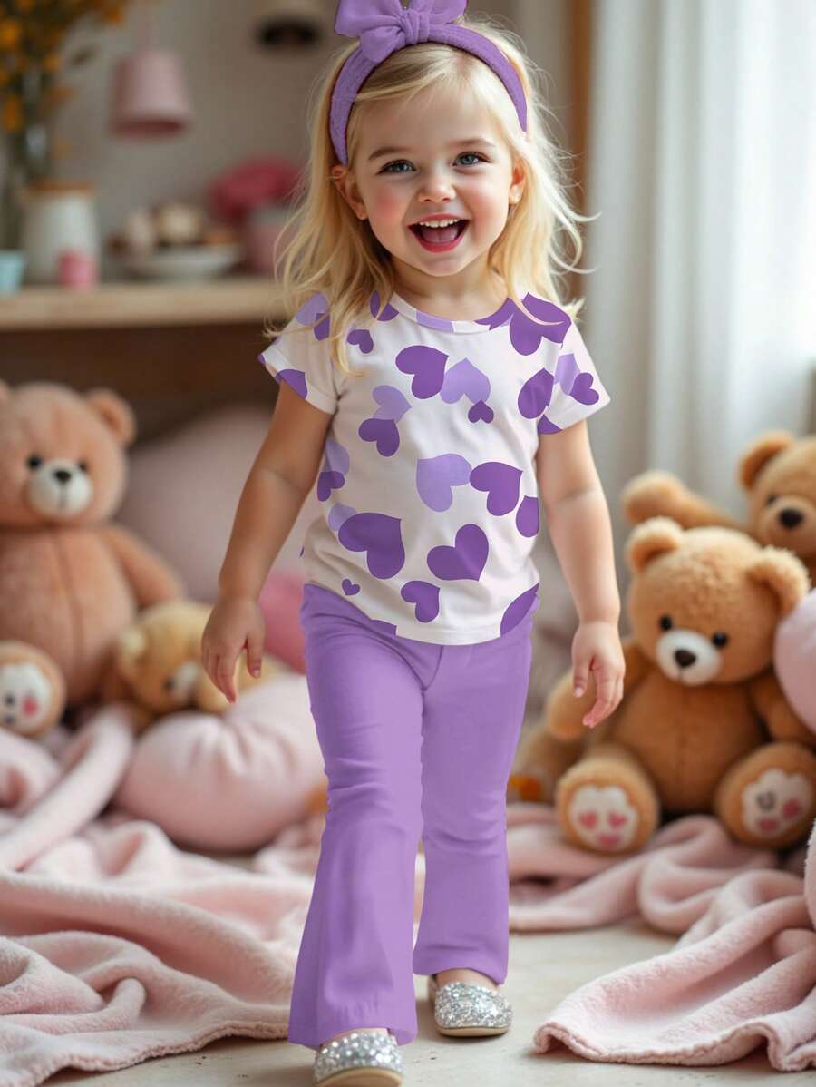 طقم 2 قطعة من السروال المفرغ والبلوزة القصيرة