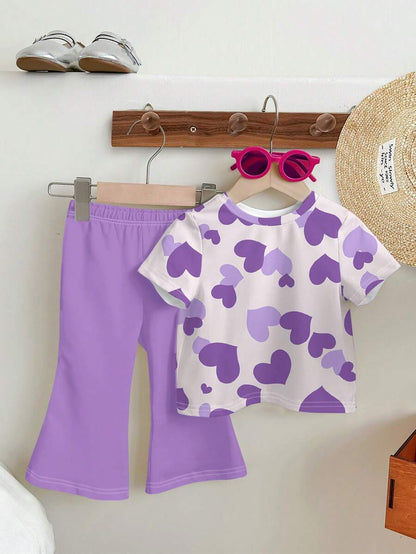 طقم 2 قطعة من السروال المفرغ والبلوزة القصيرة