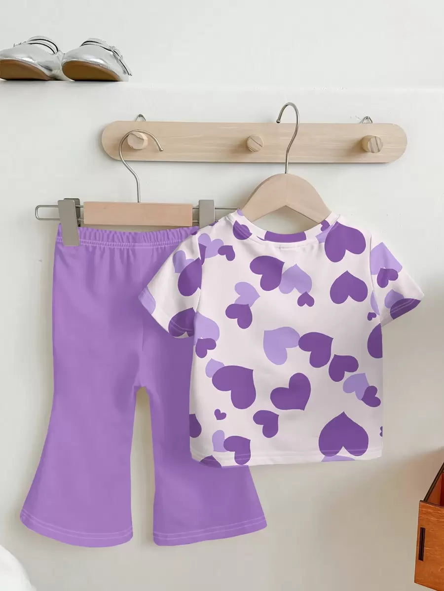 طقم 2 قطعة من السروال المفرغ والبلوزة القصيرة