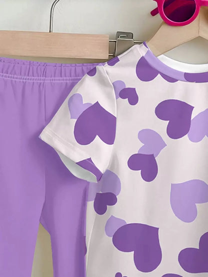 طقم 2 قطعة من السروال المفرغ والبلوزة القصيرة