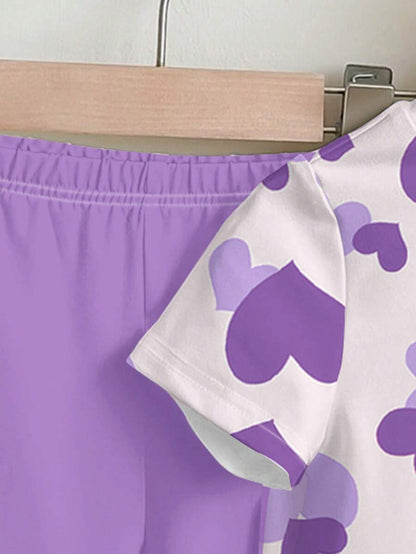 طقم 2 قطعة من السروال المفرغ والبلوزة القصيرة