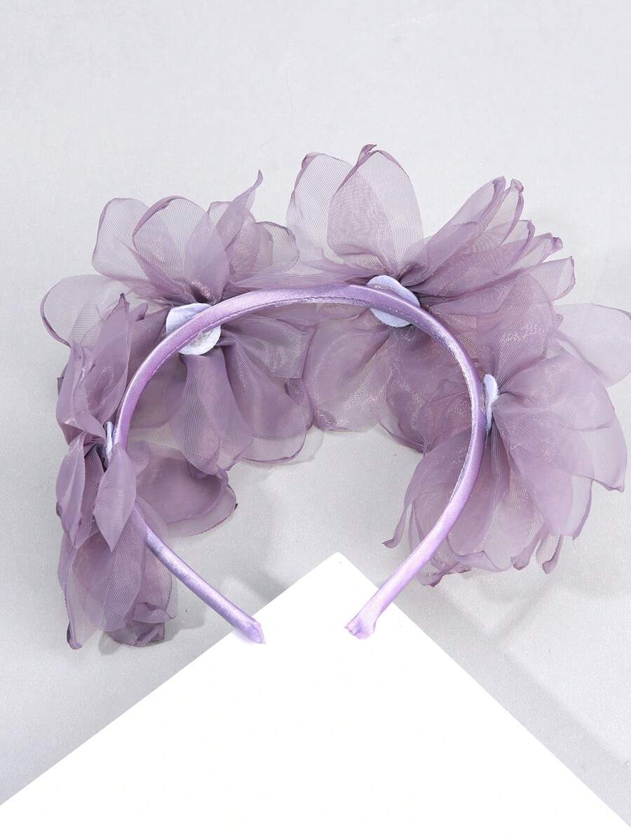 قطعة واحدة شريط الرأس الأنيق بزهرة للبنات