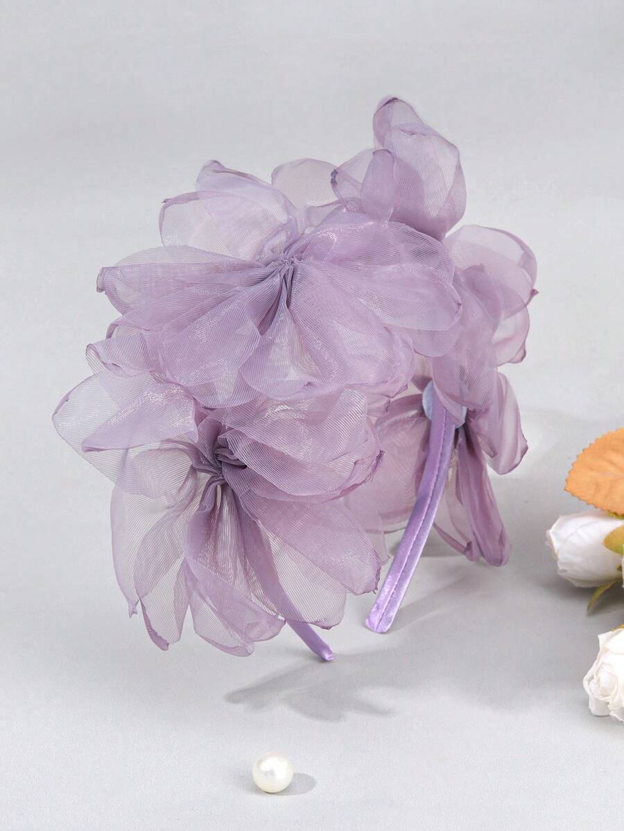 قطعة واحدة شريط الرأس الأنيق بزهرة للبنات