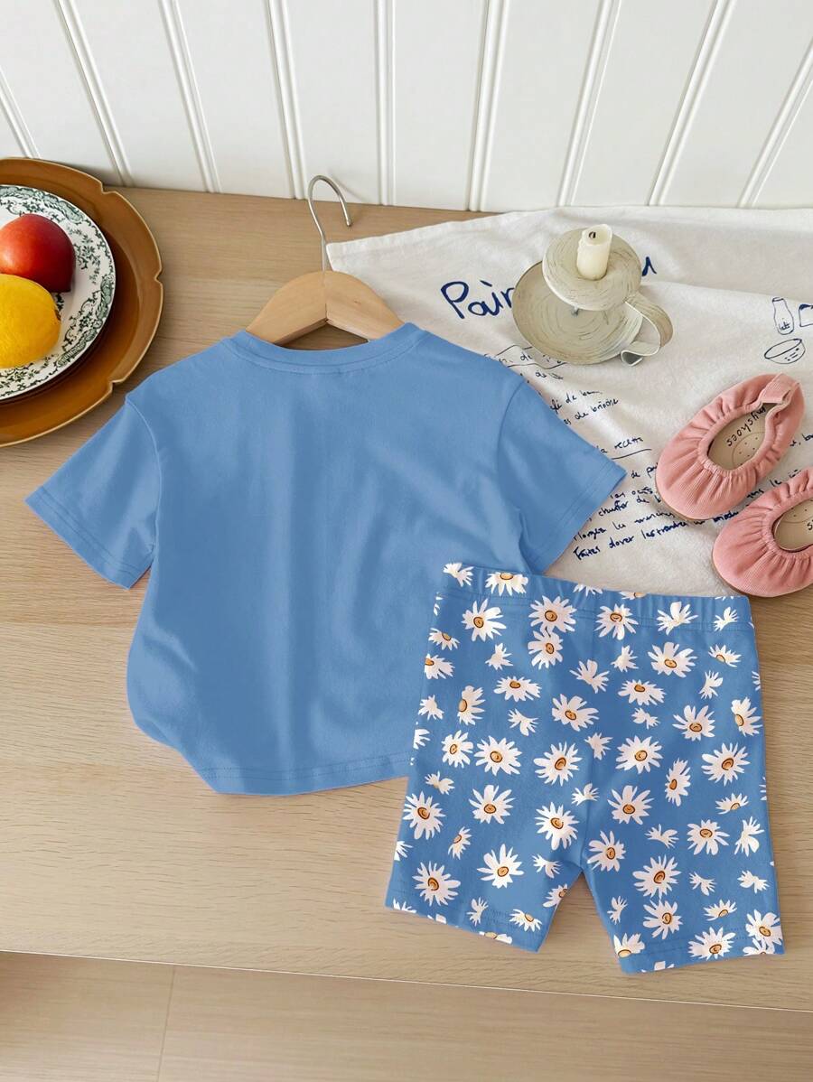 طقم بنات رضع تي شيرت كاجوال وشورت