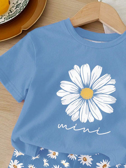 طقم بنات رضع تي شيرت كاجوال وشورت