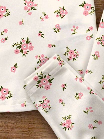 طقم ملابس علوية مفصل الرقبة قصير الأكمام وبنطلون