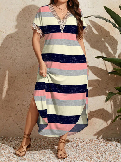 فستان صيفي كاجول فضفاض للمقاسات الكبيرة