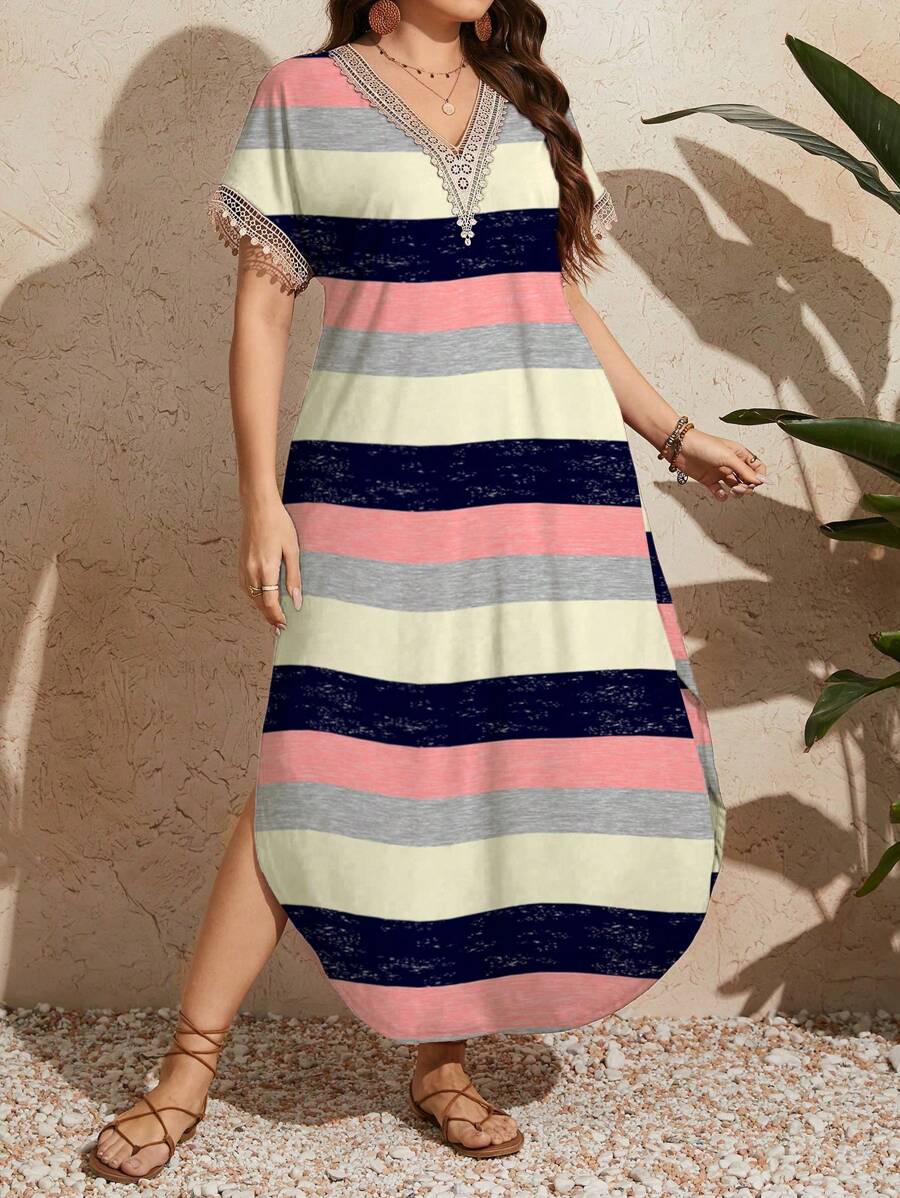 فستان صيفي كاجول فضفاض للمقاسات الكبيرة