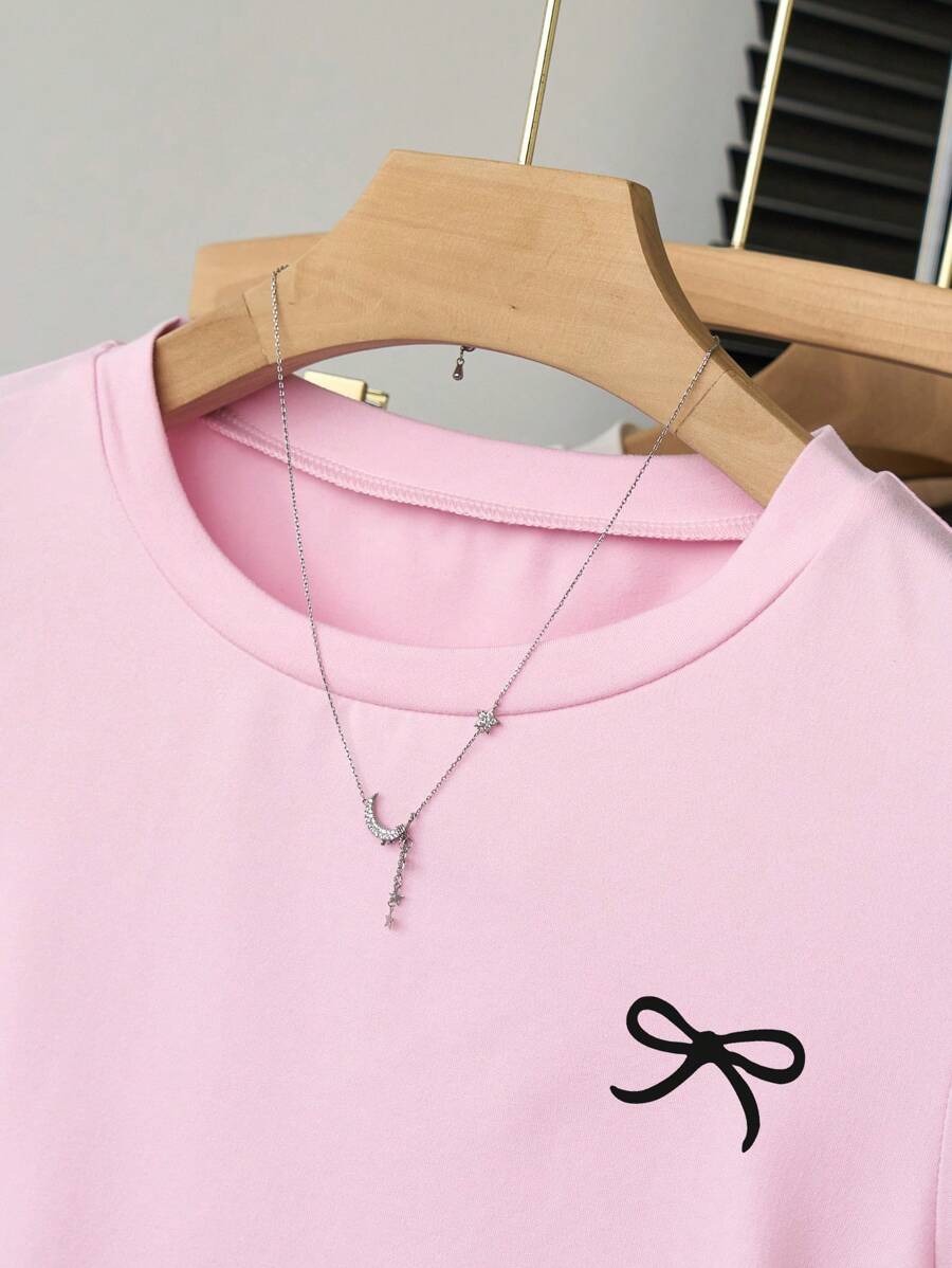 بلوزة قصيرة الأكمام كاجوال