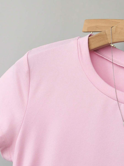 بلوزة قصيرة الأكمام كاجوال