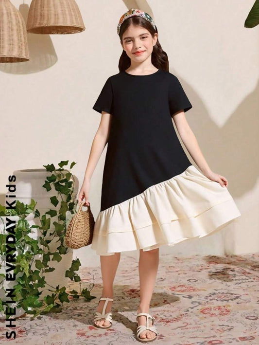 فستان بناتي بلونين