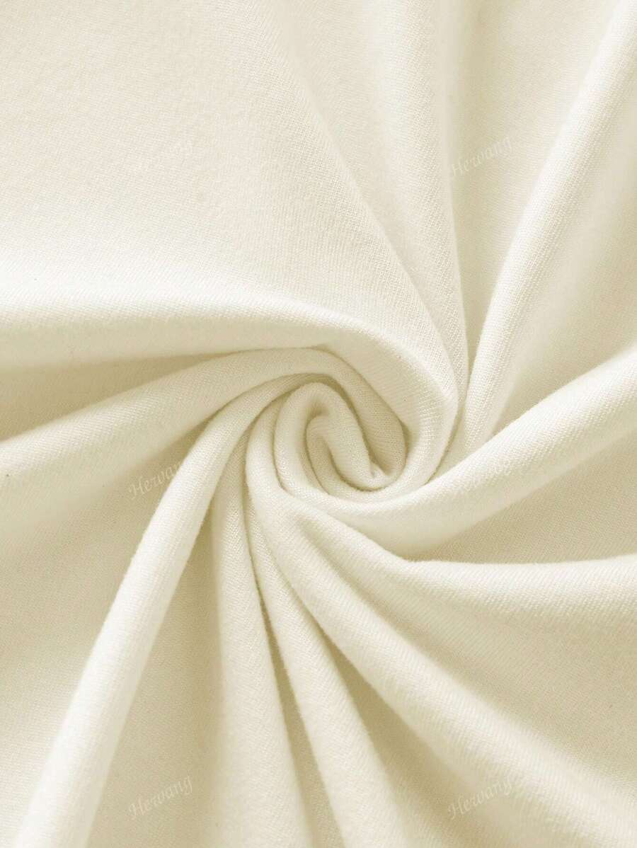 تيشيرت نسائي كاجوال بياقة مستديرة وأكمام قصيرة