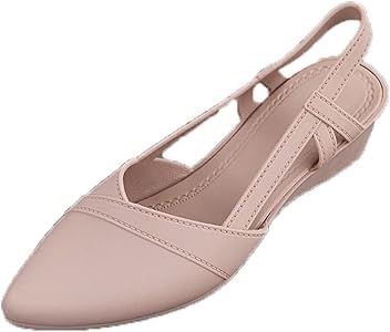 حذاء نسائي بكعب خشن وأصابع مدببة، سحاب خلفي