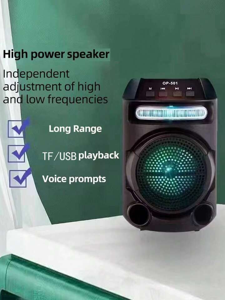 سماعة لاسلكية محمولة قياس 8 بوصة، لأنشطة الترفيه في الهواء الطلق، الحفلات المنزلية والكاريوكي، مع ميكروفون سلكي