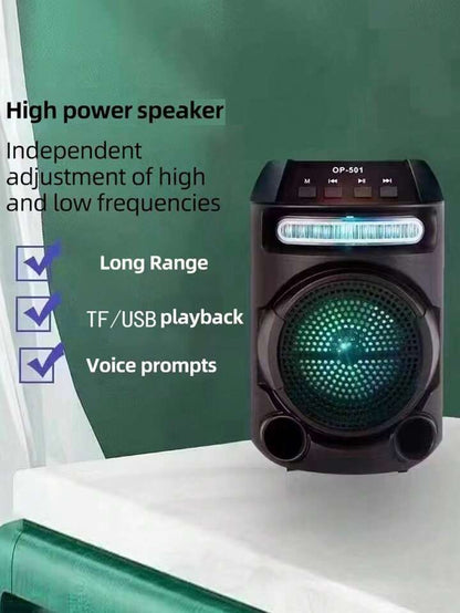 سماعة لاسلكية محمولة قياس 8 بوصة، لأنشطة الترفيه في الهواء الطلق، الحفلات المنزلية والكاريوكي، مع ميكروفون سلكي