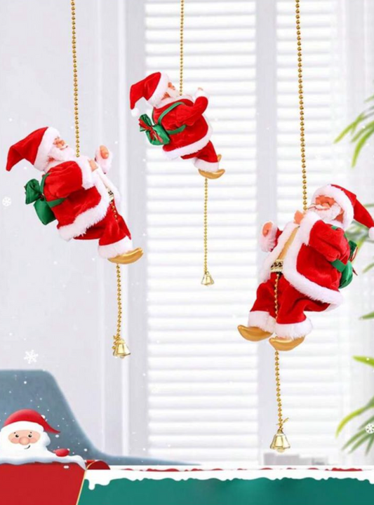 دمية سانتا كلوز يتسلق الحبال