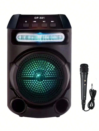 سماعة لاسلكية محمولة قياس 8 بوصة، لأنشطة الترفيه في الهواء الطلق، الحفلات المنزلية والكاريوكي، مع ميكروفون سلكي