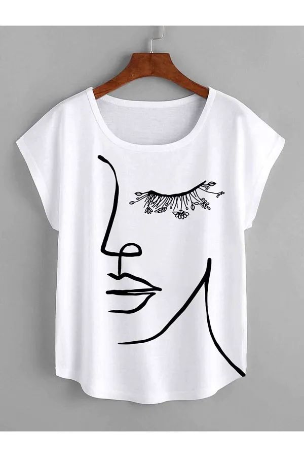 تي شيرت كاجوال أكمام قصيرة، تيشرتات مطبوعة جرافيكية للنساء