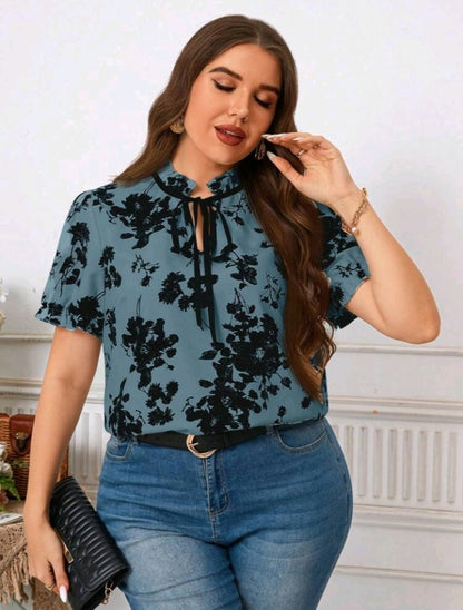 ملابس علوية تصميم طباعة أزهار